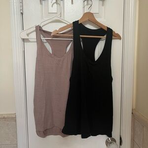 Vuori Black and Mauve Tank Tops